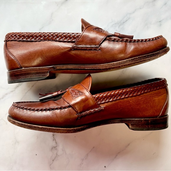 Allen Edmonds Maxfield Brown Leather Slip-On Tassel Loafer Dress Shoe Size 9 D - Picture 9 of 17